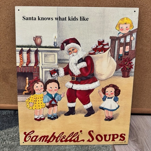 1993 Campbell’s Soup Sign #19 Santa AAA Metal Decor - Picture 3 of 10